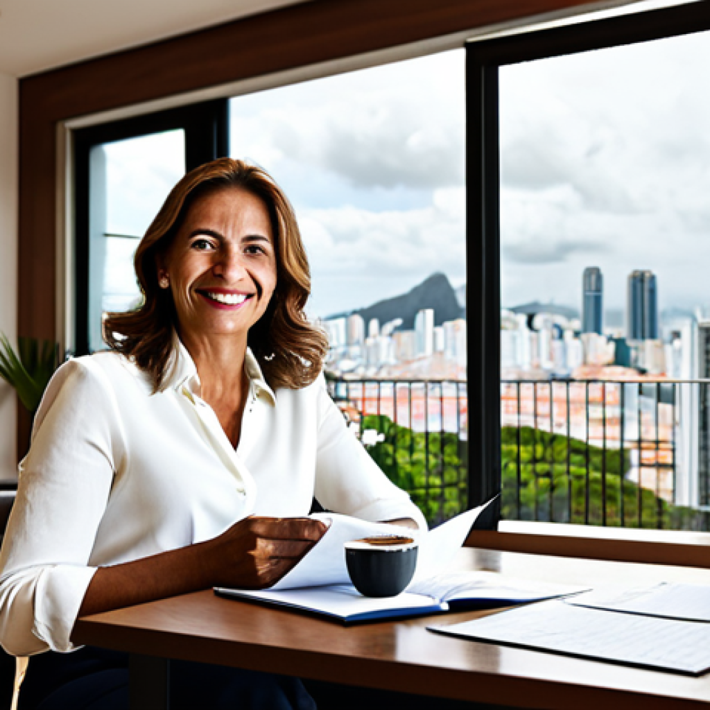 40대 투자자의 안정적인 포트폴리오 구축 방법 - **Image Prompt 1: The Confident Brazilian Investor at 40+**
A sophisticated Brazilian man or wom...
