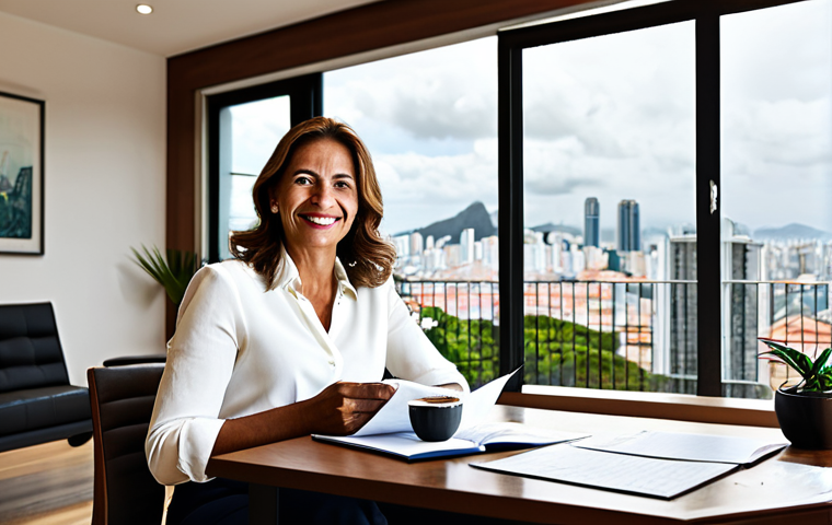 40대 투자자의 안정적인 포트폴리오 구축 방법 - **Image Prompt 1: The Confident Brazilian Investor at 40+**
A sophisticated Brazilian man or wom...