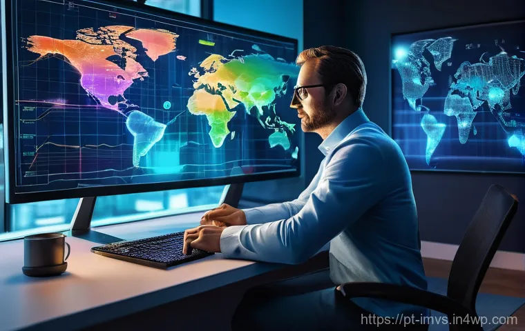 40대의 글로벌 투자 기회 탐색 - **Prompt 1: Global Digital Investment Horizon**
"A sophisticated and dynamic digital art illustr...